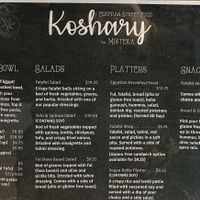 Menu at Koshary Corner in Clarksville