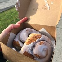 Box of buns  at Flourgirl Baking in Vancouver
