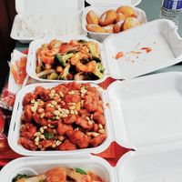 Mock Kung Pao, Ma Po, and Mock Shrimpnand garlic sauce at New Hong Kong in Memphis