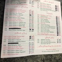 Menu  at New Hong Kong in Memphis