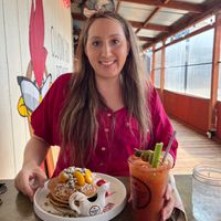 Me enjoying my food at Breakfast Republic - North Park in San Diego