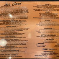 Menu  at Voyageur Brewing in Grand Marais