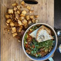 Veggies and pesto frittata (vegan)  at Breakfast Republic - Liberty Station in San Diego