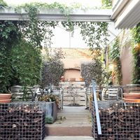 Outdoor with roof and heaters at Divino in Brussels