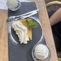Lemon curd with basilicum ice cream  at Gusto-040 in Eindhoven