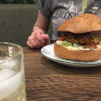 Huge bun, small burger. at Vurger in Amsterdam