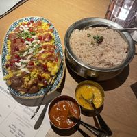 Cold street food dish & rice   at Indie Indian Kitchen in Tromsoe
