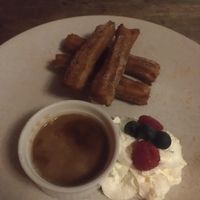 Vegan churros with vegan cream  at Pepe's in Newmarket
