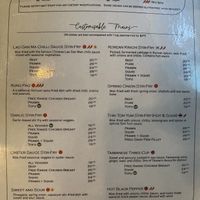 Menu with clearly labelled vegan options at Cool Lala in Airlie Beach