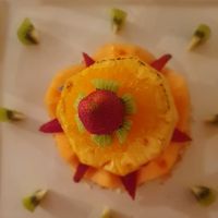 Included grilled pineapple and coconut at Bough House Restaurant in Yulara