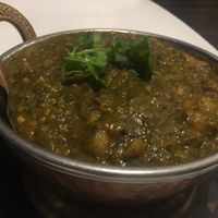 Palak Chana (spinach and chickpeas) at Diwa Classic Indian Cuisine in Guelph