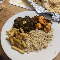 Palak curry and sesame tofu at Vedic in Hyde