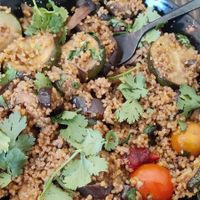 Bulgur with veggies at Roots in Torres Vedras