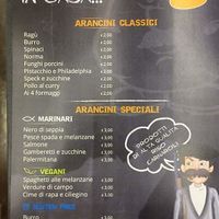 Menu at Frittosù in Catania