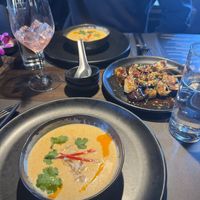 Tom yum soup and eggplant sticks (menu)  at Wokshop - Valby in Copenhagen