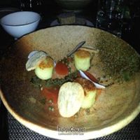 Potato cakes starter at Vanilla Black in London