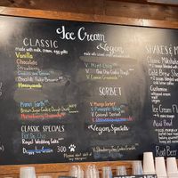 menu   at Scoops in La Jolla