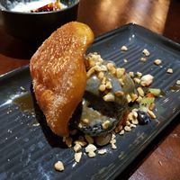 Deep fried bao with black sesame icecream at I Like Ramen in Fortitude Valley