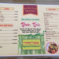 Menu at Hue Tui in Hue