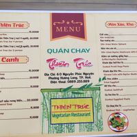 Menu at Hue Tui in Hue