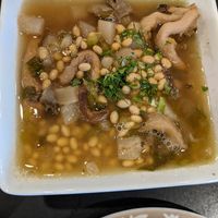 Mushroom, turnip, and soybean soup of the day at BernBaum's in Fargo