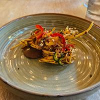 Potato and onion bhaji with other lovely stuff at Bonboon in Amsterdam