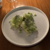 Frozen cucumber granita - a great unexpected surprise   at Bonboon in Amsterdam