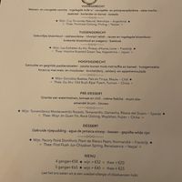 Menu  at Bonboon in Amsterdam