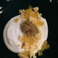 coco cream with banana, pineapple jelly, crumble at Bonboon in Amsterdam