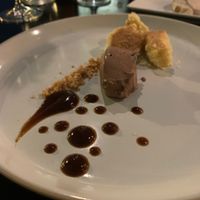 Dessert met chocolademousse coconut crumble cake, hazelnut orange soil en coffee syrup  at Bonboon in Amsterdam