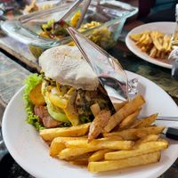 Falafel burger  at Namaste Vegan Food in Guatape