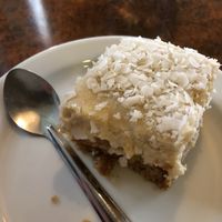 Peach coconut tofu cheesecake   at Bonnington Cafe in South West London