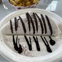 Crepe filling good but the outside very dry and hard to cut    at Veggy Street in Henderson