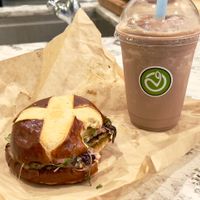 Mushroom burger & chocolate shakee  at Veggy Street in Henderson
