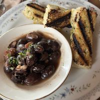 Fremont beans and homemade focaccia   at Hell's Backbone in Boulder