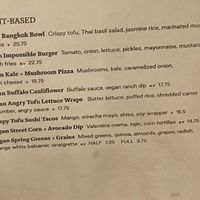 Wall menu at Earls in Denver