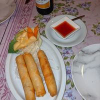 Vegetable spring rolls at Thai Boran in Derby