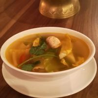 Tom Yum soup from Veggie set menu at Thai Boran in Derby