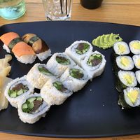 Vegan accorted sushi.  at Hasushia in Tel Aviv
