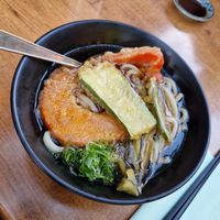 Udonsuppe mit Tempuragemüse at Tatami in Tubingen