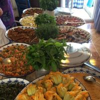 Open kitchen to choose your meal at Asma Yapragi in Alacati