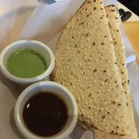 Pretty sure the green sauce wasn’t vegan but the tamarind sauce was! at Taj in Glenmont