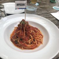 vegan impossible meatball spaghetti $19 👍🏻👍🏻 at Privé - Chijmes in Central Singapore