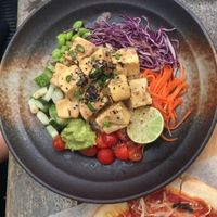vegan maple-miso glazed tofu happy belly buddha bowl (large) $21.50 👍🏻👍🏻 at Privé - Chijmes in Central Singapore