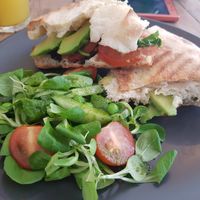 Amazing avocado panini with salad at The Urban Garden in Vilnius