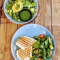Salad and burito at The Urban Garden in Vilnius