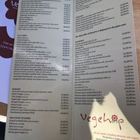 Menu at Vegehop in Zagreb