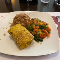 The main portion of the daily meal at Vegehop in Zagreb