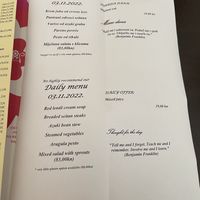 Daily menu  at Vegehop in Zagreb