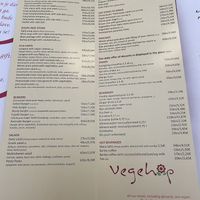 Menu  at Vegehop in Zagreb